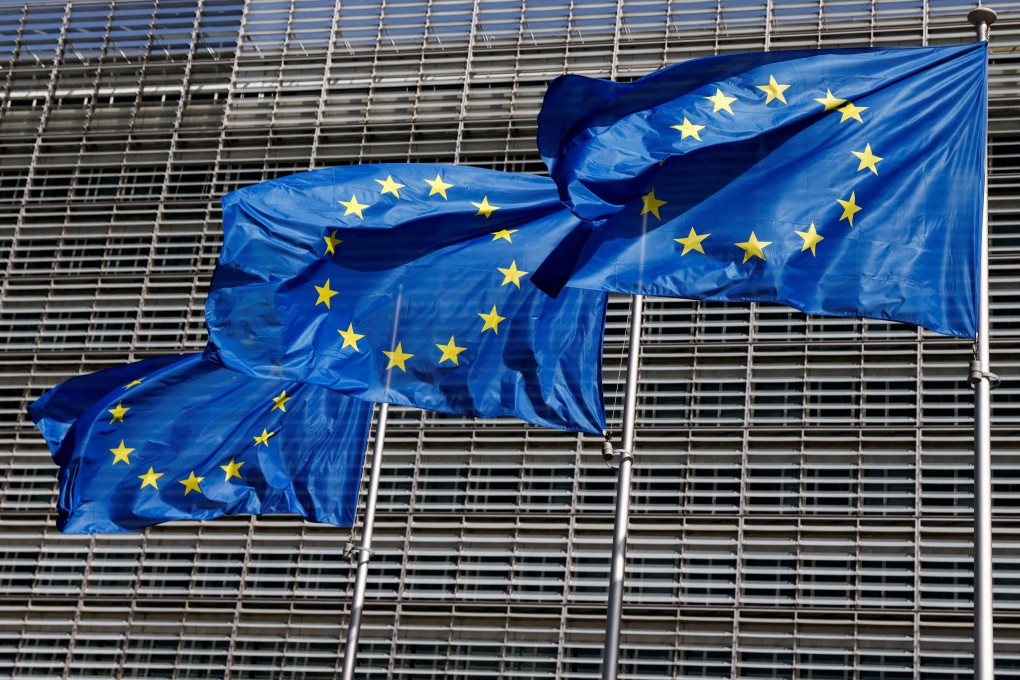 Flags fly outside the EU Commission headquarters in Brussels, June 17. Since the early days of the Russian invasion of Ukraine, EU members have been urged to make contingency plans for an invasion of Taiwan by mainland China. Photo: Reuters