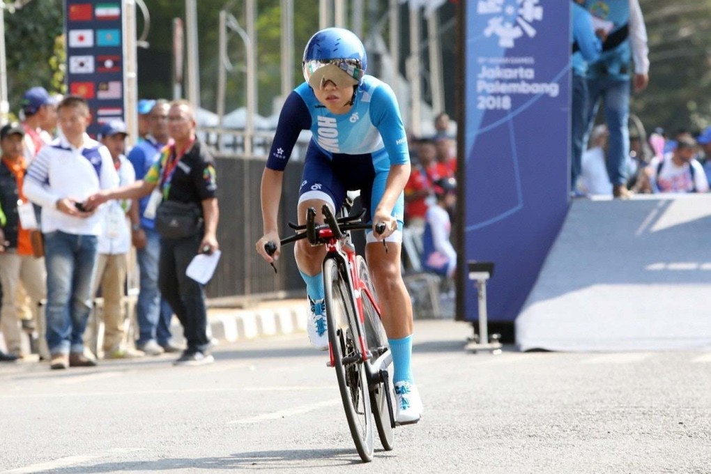 Leung Wing-yee finishes third in the time trial at the 2018 Asian Games in Jakarta. Photo: Hong Kong Olympic Committee