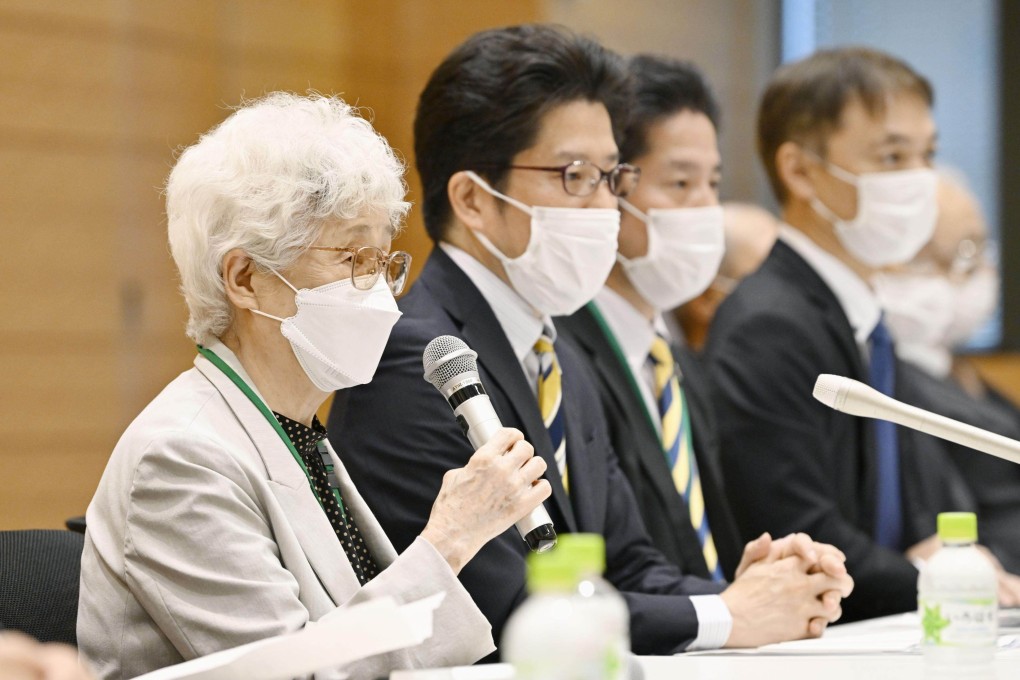 Japanese mother Sakie Yokota, 86, at a press conference in May. Her daughter Megumi was abducted by North Korea in 1977 at the age of 13. Photo: Kyodo