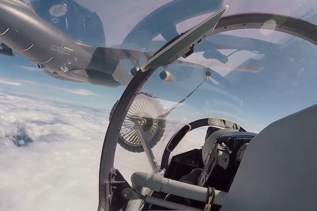 In this video image, the People’s Liberation Army (PLA) air force and naval aviation corps conduct aerial refueling on August 4, part of military exercises around Taiwan that raised tensions following a visit to Taipei by US House Speaker Nancy Pelosi. Photo: Xinhua via AP