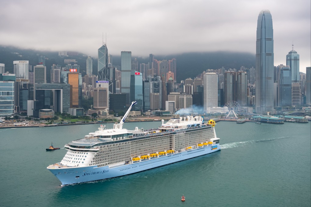 Royal Caribbean’s Spectrum of the Seas steams into Hong Kong’s Victoria Harbour. Photo: SCMP.