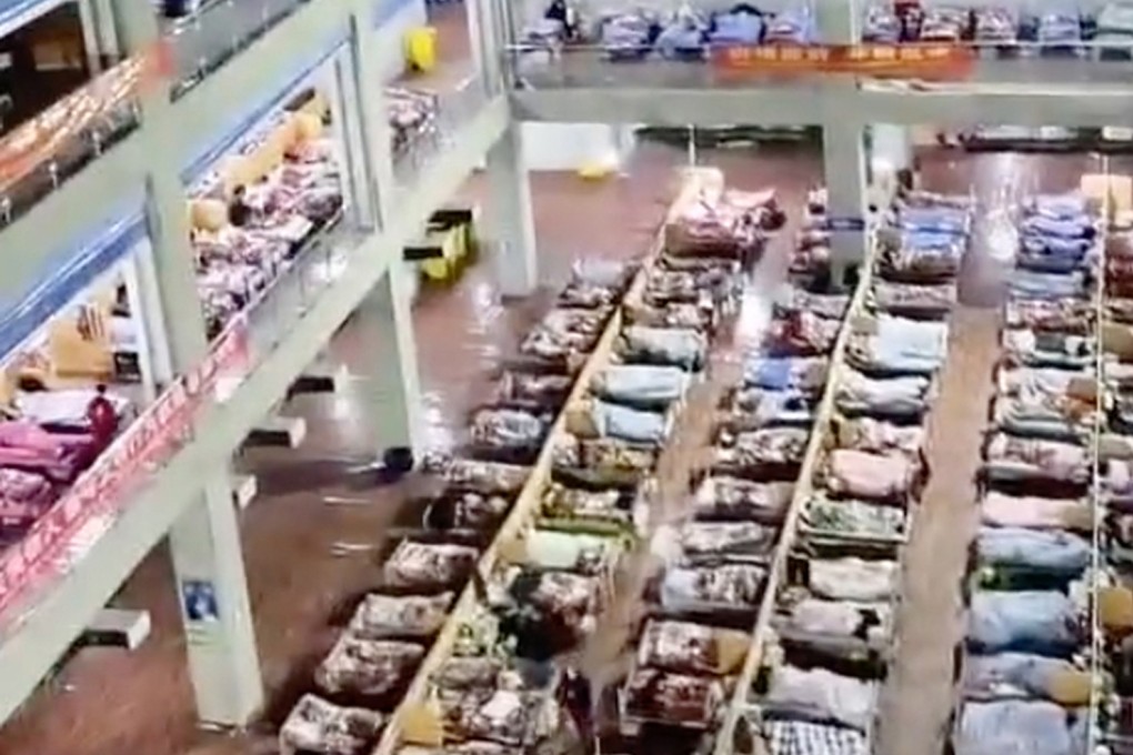 Images posted online appear to show cramped conditions in communal quarantine facilities. Photo: Weibo