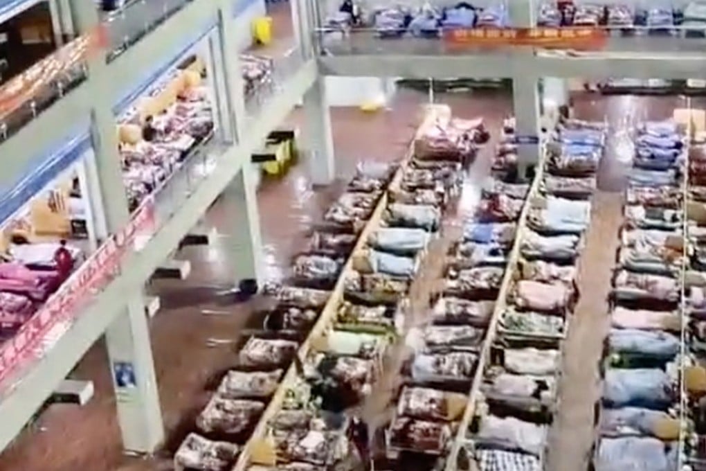 Images posted online appear to show cramped conditions in communal quarantine facilities. Photo: Weibo