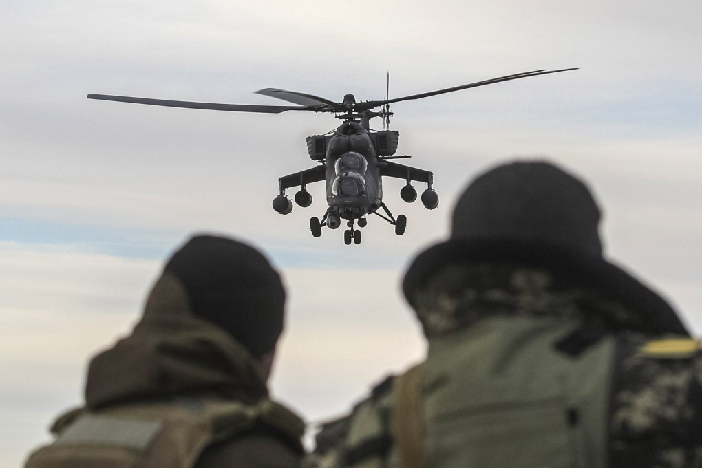 A Russian-made Mi-35 military helicopter of the type reportedly used in Friday’s attack on a school in Myanmar is pictured near Crimea in 2014. Photo: Reuters