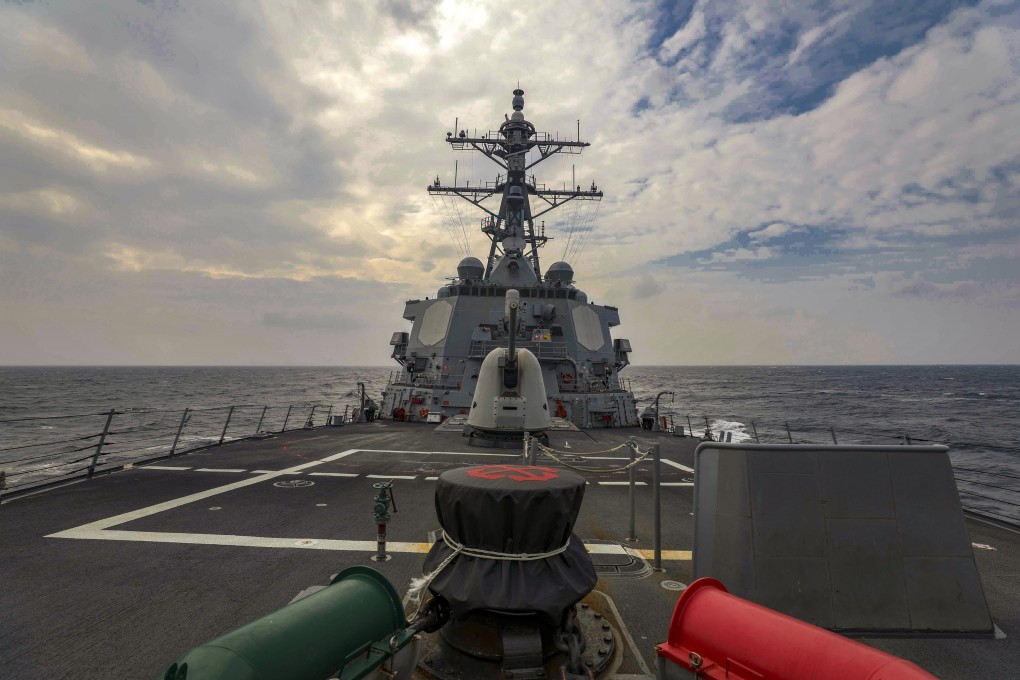 The USS Higgins, an Arleigh Burke-class guided-missile destroyer, was jointed by a Canadian frigate as it sailed through the Taiwan Strait on Tuesday. Photo: US Navy
