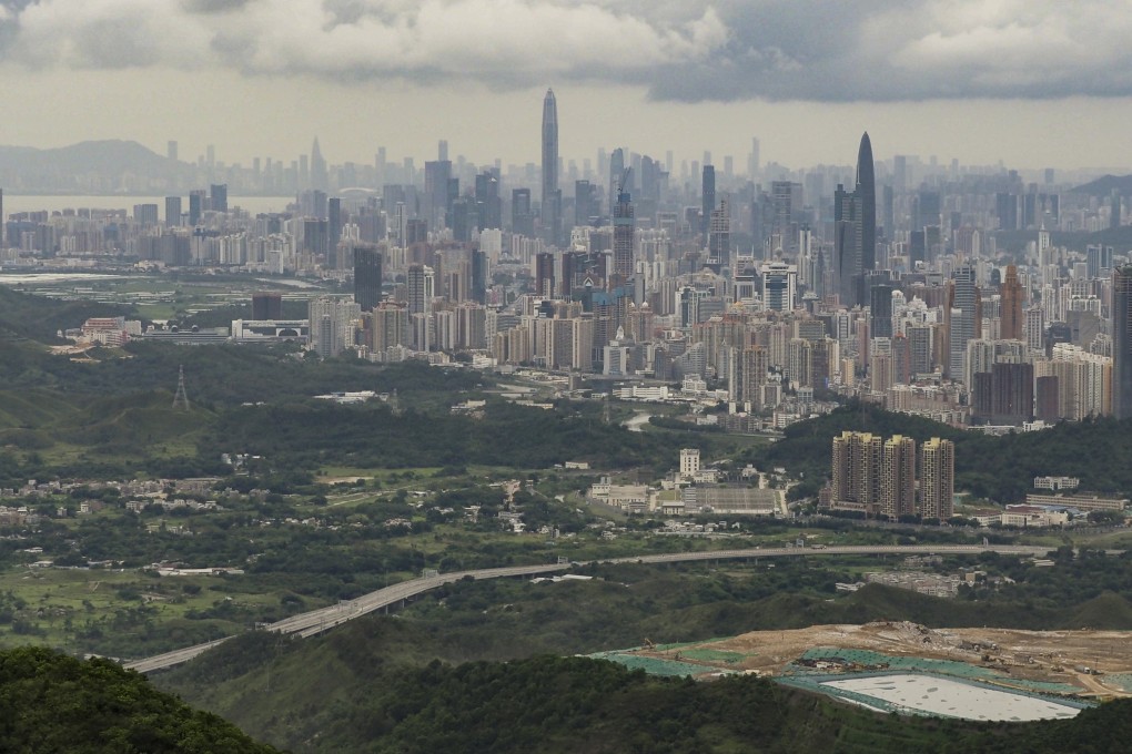Buildings in Shenzhen and Hong Kong, seen against the backdrop of China’s Greater Bay Area. Photo: Martin Chan