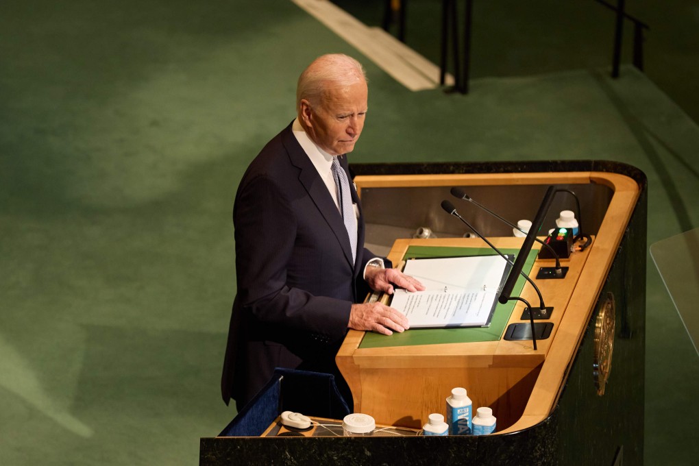 US President Joe Biden delivers an address at the United Nations in New York on Wednesday. Photo: ZUMA Press Wire/dpa