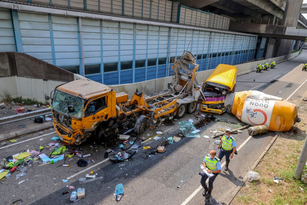 Cement mixer truck falls off Hong Kong flyover and crashes into school ...