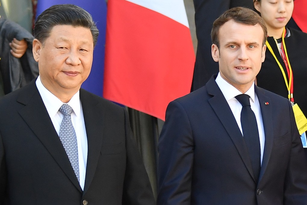 Chinese President Xi Jinping and French President Emmanuel Macron in Paris in 2019. Macron and German Chancellor Olaf Scholz are said to be planning separate trips to Beijing next month. Photo: Getty Images