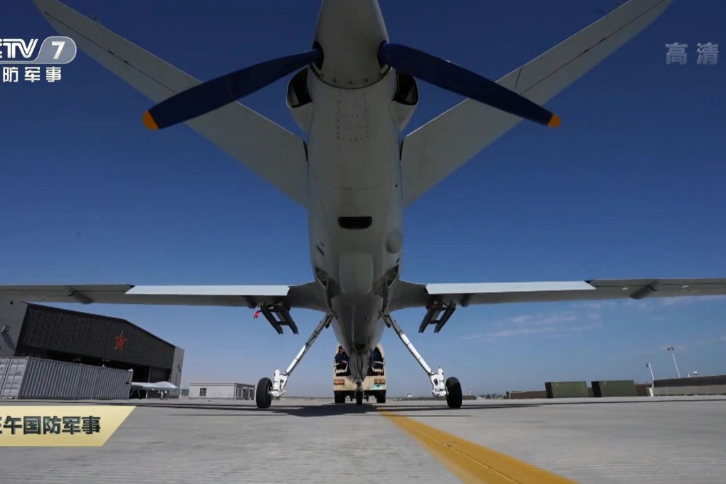 China’s state broadcaster CCTV is the first media organisation to be given access to the PLA Air Force’s dedicated drone squadron and the G-2 military drone. Photo: CCTV