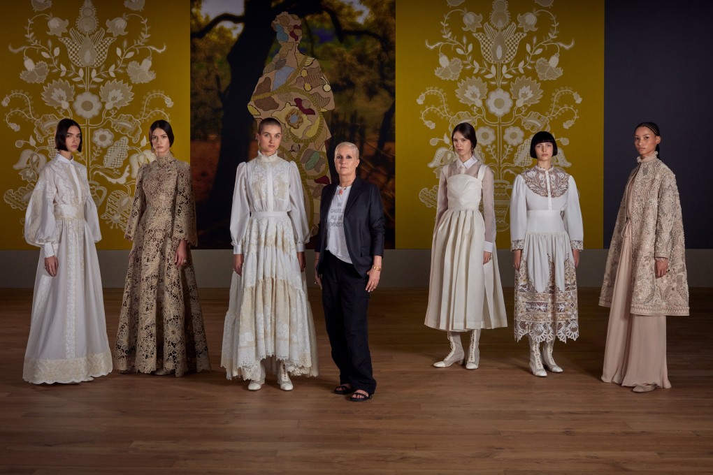 Maria Grazia Chiuri (middle) at the Dior autumn/winter 2022 show in Paris. She has elevated the maison to an international powerhouse since becoming artistic director. Photo: Laura Sciacovelli