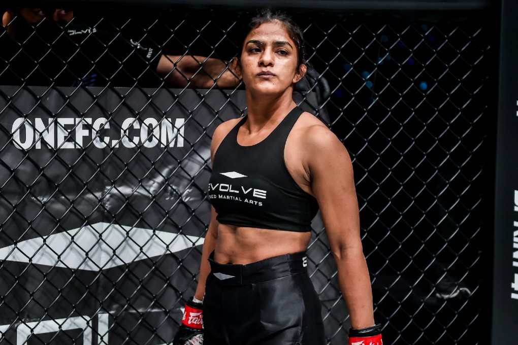 India’s Ritu Phogat looks on before a fight with China’s Lin Heqin. Photos: ONE Championship.