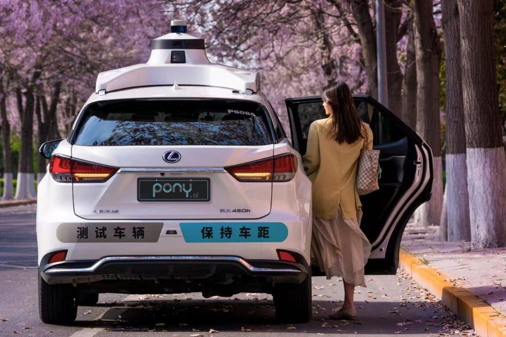 A Pony AI robotaxi in Beijing. These cabs have a human ‘security officer’ behind the wheel, ready to intervene if necessary.
Photo: Weibo