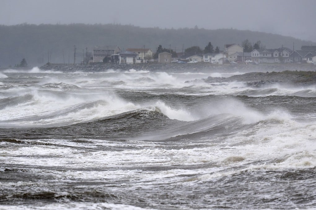 Waves pound the shore in Eastern Passage, Nova Scotia, Canada on Saturday as storm Fiona makes landfall. Photo: The Canadian Press via AP