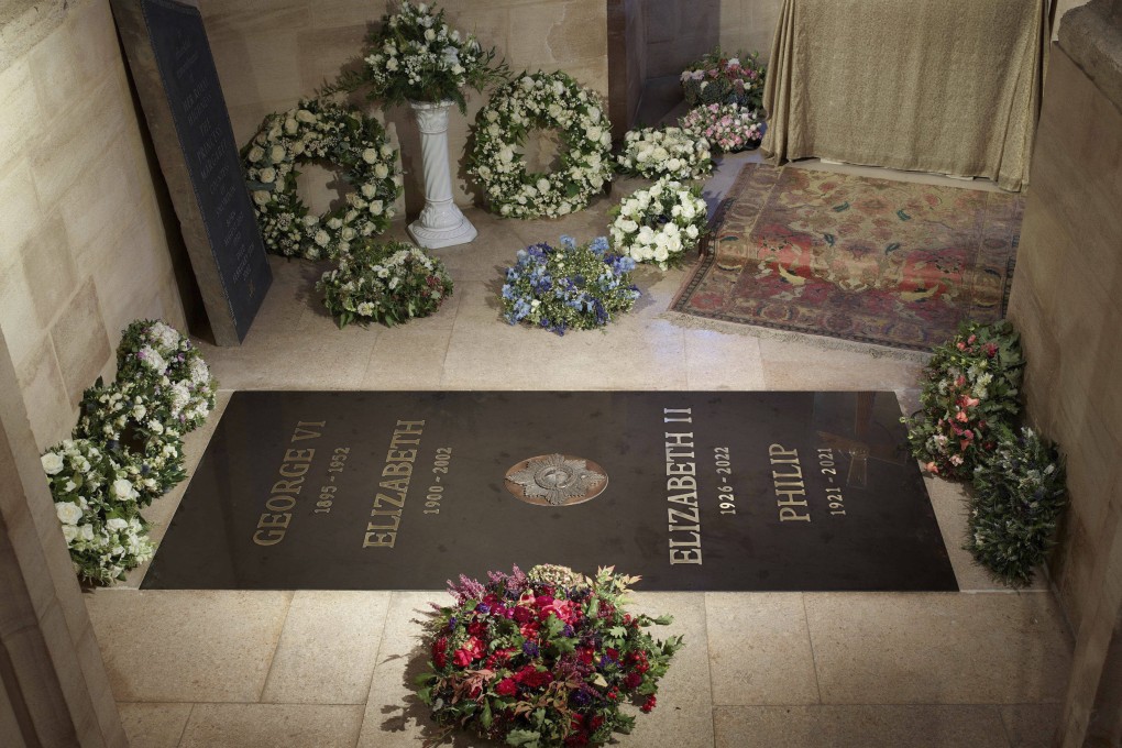 The ledger stone at the King George VI Memorial Chapel, St George’s Chapel, Windsor Castle in Windsor, England, UK. Photo: Royal Collection Trust / The Dean and Canons of Windsor, PA via AP