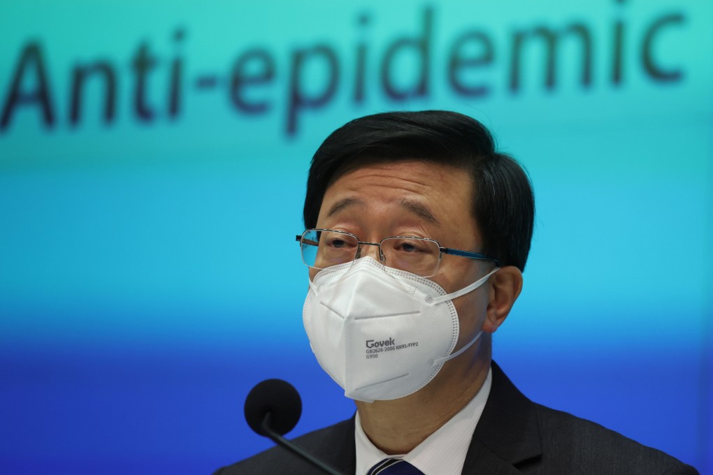 Chief Executive John Lee attends a press conference at government headquarters in Tamar on September 23. Photo: Yik Yeung-man