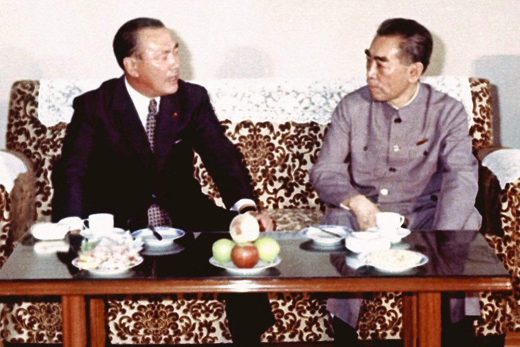 Japan’s then-prime minister Kakuei Tanaka (left) talks with premier Zhou Enlai in Beijing in September 1972. Photo: AFP