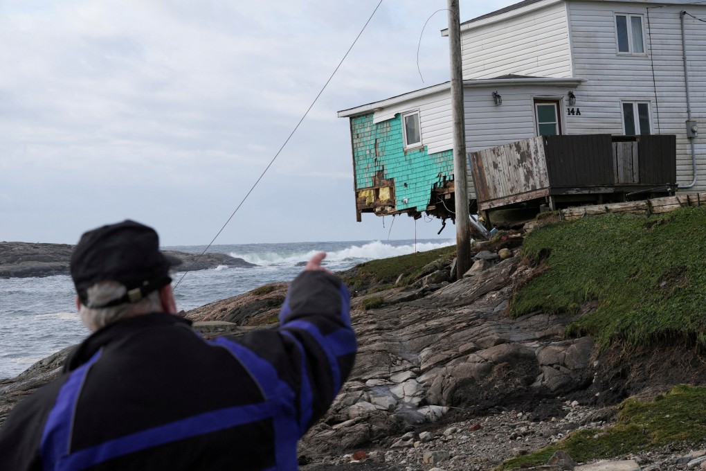 A damaged house in Port Aux Basques, Newfoundland, Canada. Photo: Reuters