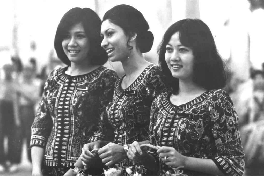 Sarong kebaya worn by Singapore Airlines stewardesses. Since the beginning of commercial air travel, cabin crew uniforms have been influenced by many factors, including war, changing gender roles and dress. Photo: Singapore Airlines