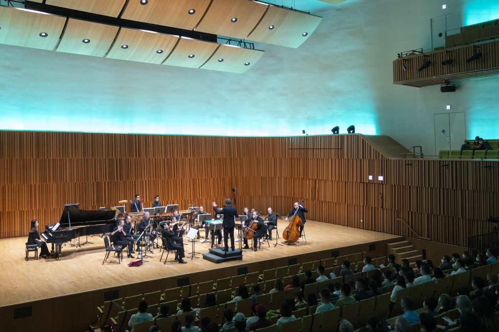 Hong Kong Philharmonic Orchestra principals perform under the baton of Dutchman Peter Biloen during a chamber music concert on September 25, 2022 at the Shaw Auditorium, part of the Hong Kong University of Science and Technology’s Cosmopolis Festival. Photo: HKUST