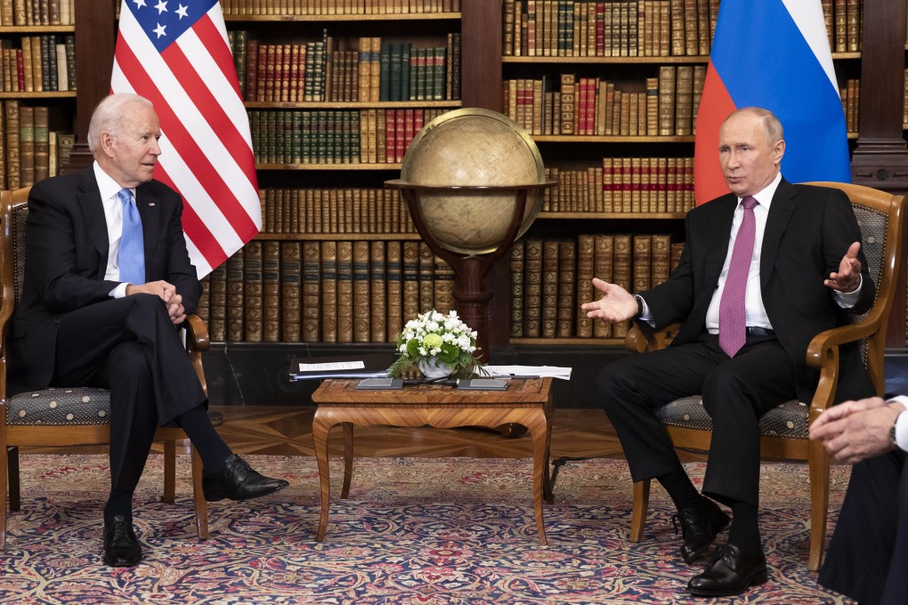 Presidents Joe Biden and Vladimir Putin meet at the US-Russia summit at the Villa La Grange  in Geneva, Switzerland, on June 16, 2021. If Biden winds up with a Congress fully in Republican control, his efforts to support Ukraine against Putin’s war will be undermined. Photo: TNS