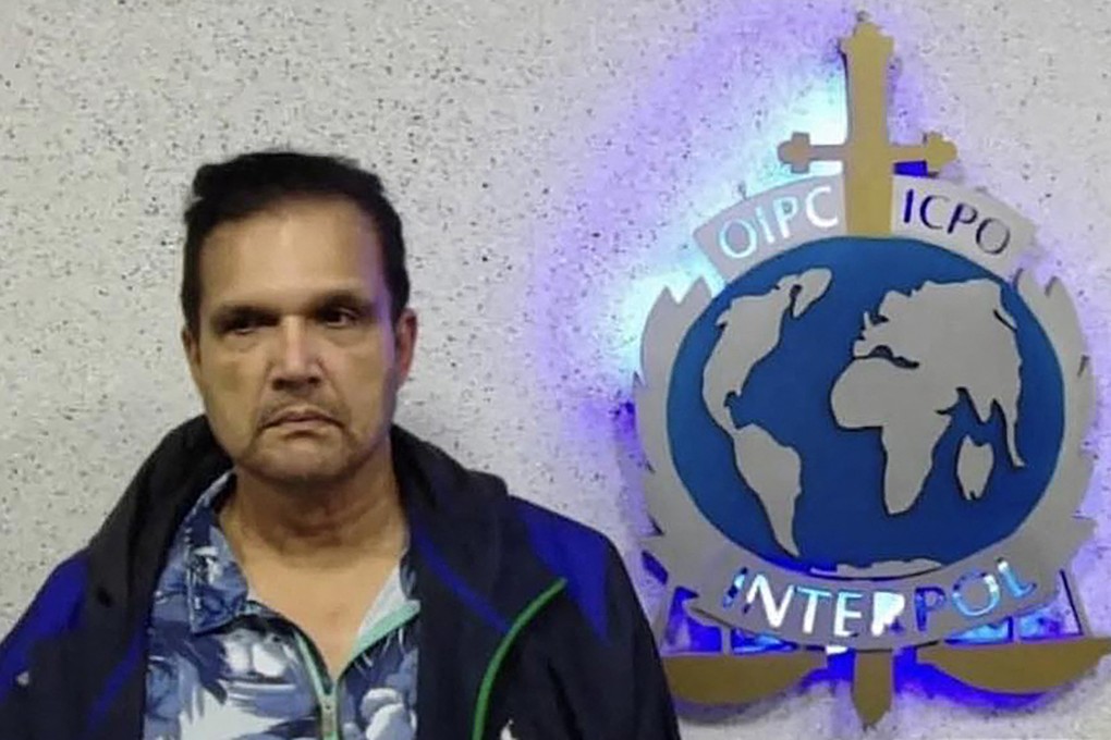 Malaysian fugitive Leonard Glenn Francis, known as Fat Leonard, is seen after his capture in Maiquetia, Venezuela. Photo: Interpol Venezuela via Instagram/AFP
