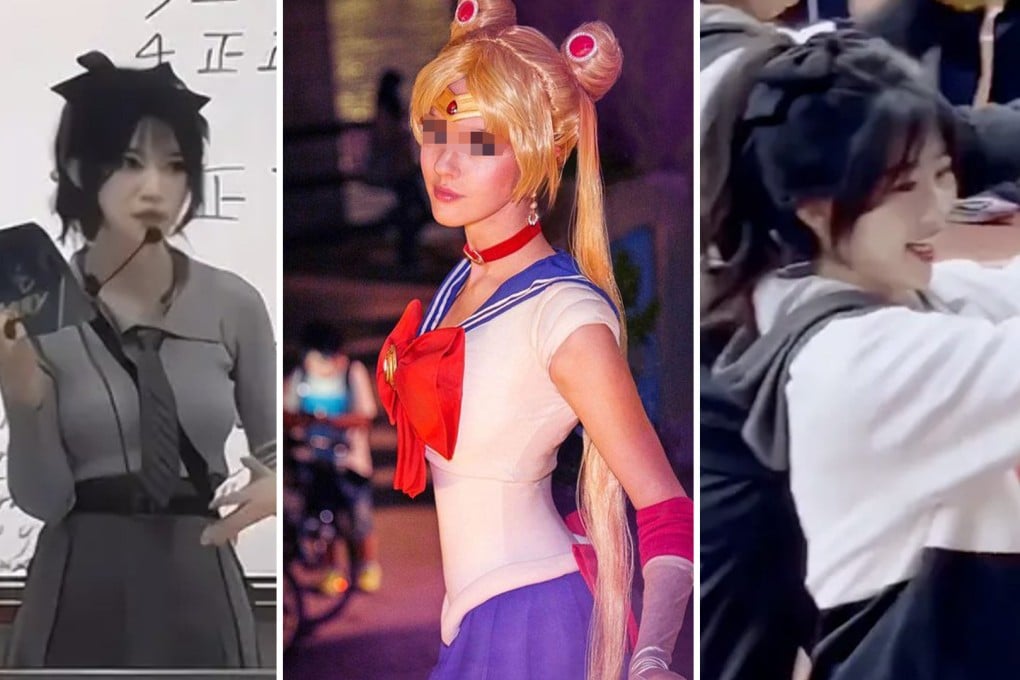 A teacher who dresses like Sailor Moon and uses unconventional tactics to engage her students has become a social media darling in China. Photo: SCMP composite