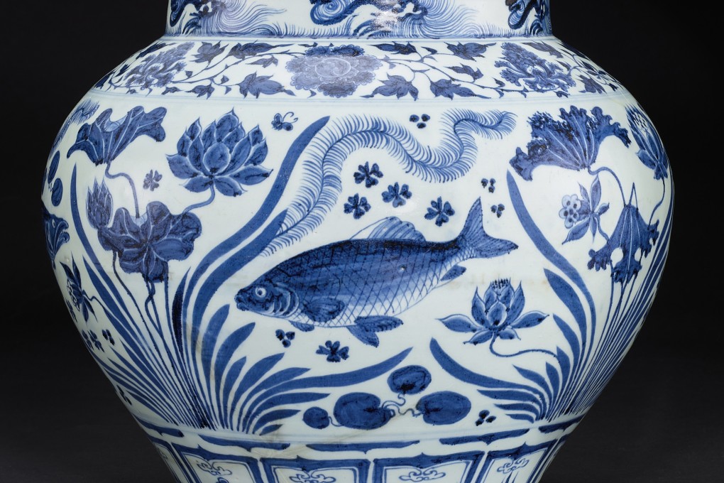 Joseph Hotung’s blue-and-white porcelain jar from the Yuan dynasty (1279-1368). Previously closed to the public, the late Hong Kong property magnate’s Chinese art collection will open for viewing and sale in Hong Kong in October. Photo: Sotheby’s