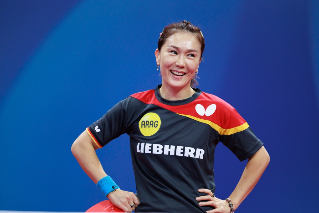 Germany’s Shan Xiaona has a smile during a training session ahead of the 2022 ITTF World Team Table Tennis Championships. Photo: Xinhua