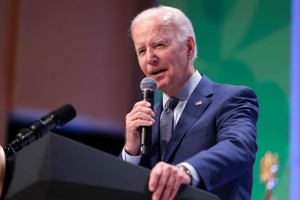 US President Joe Biden speaks during the White House Conference on Hunger, Nutrition, and Health at the Ronald Reagan Building in Washington on Wednesday. Photo: AFP