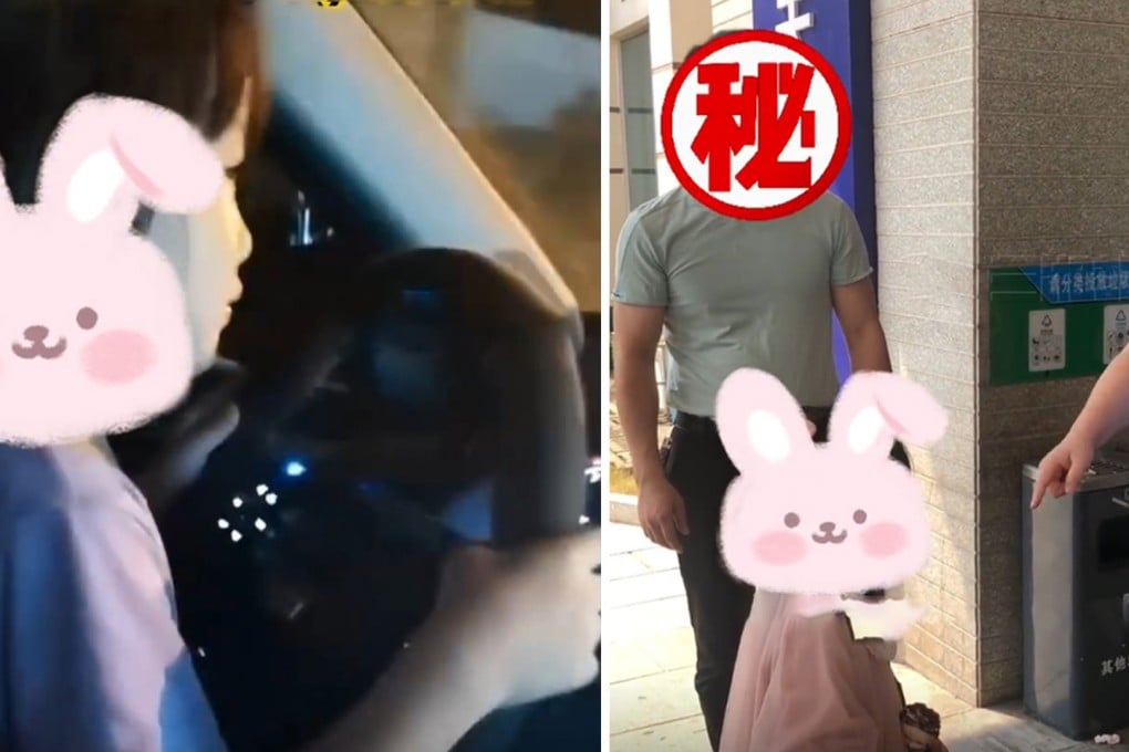 The parent’s of a 5-year-old girl allowed her to drive around in their car have been fined and reprimanded by police for their irresponsible behaviour. Photo: SCMP composite