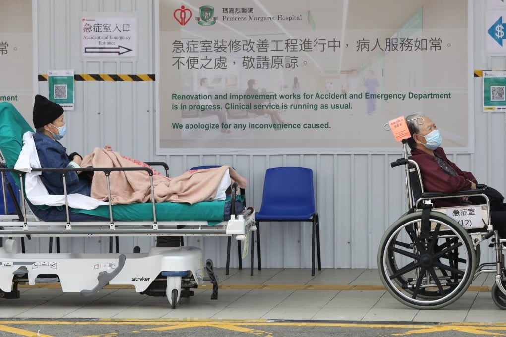 Elderly patients at a waiting area outside the accident and emergency department of Princess Margaret Hospital. Photo: Yik Yeung-man