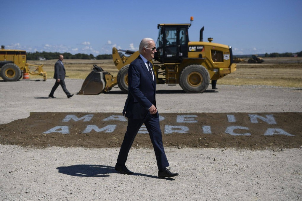 US President Joe Biden attends a groundbreaking ceremony for a new Intel semiconductor manufacturing facility in Ohio, US, on September 9. Photo: Bloomberg