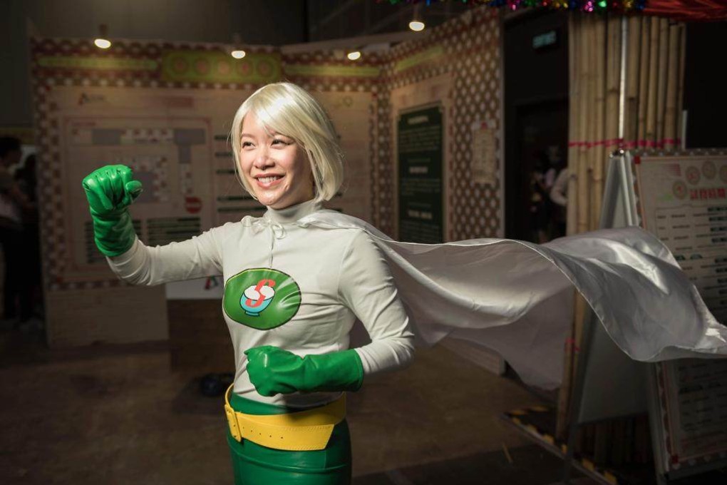 Queenie Man dressed as Captain Softmeal. Man is working to enhance the quality of life of old people by preparing soft, easy-to-swallow food that’s appetising, which she presents dressed as her alter ego. Photo: The Project Futurus