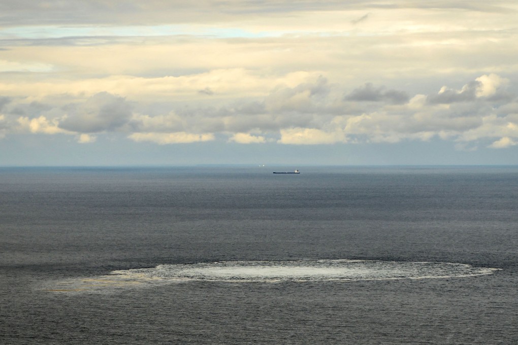 This handout picture released on September 30 by the Danish Defence Command and taken on September 29 shows one of four gas leaks at one of the damaged Nord Stream gas pipelines in the Baltic Sea. Photo: AFP