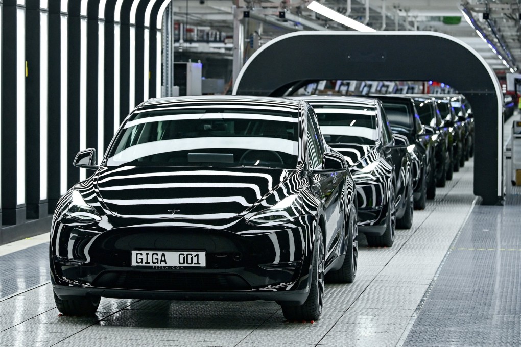 Model Y cars are pictured at the Tesla Gigafactory for electric cars in Gruenheide, Germany, on March 22, 2022. Photo: Reuters