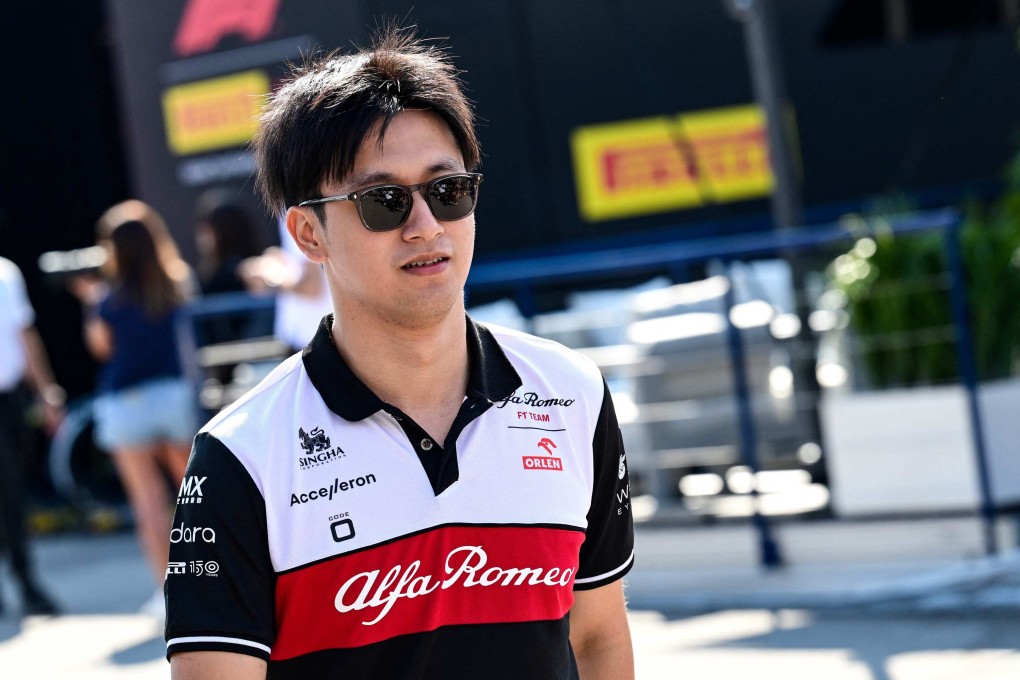 Alfa Romeo’s Zhou Guanyu arrives for the first practice session ahead of the Italian Grand Prix at the Autodromo Nazionale circuit in Monza. Photo: AFP