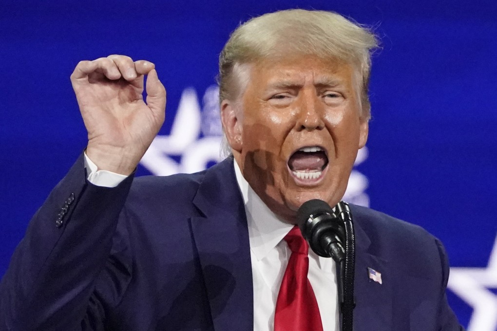 Former US president Donald Trump speaks at the Conservative Political Action Conference in Orlando, Florida, in February 2021. Photo: AP