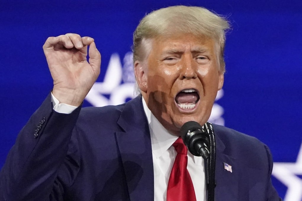 Former US president Donald Trump speaks at the Conservative Political Action Conference in Orlando, Florida, in February 2021. Photo: AP