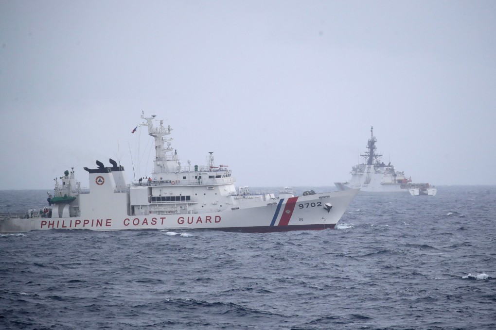 The Philippine Coast Guard during a maritime drill in the disputed South China Sea on September 3, 2022. Photo: EPA-EFE