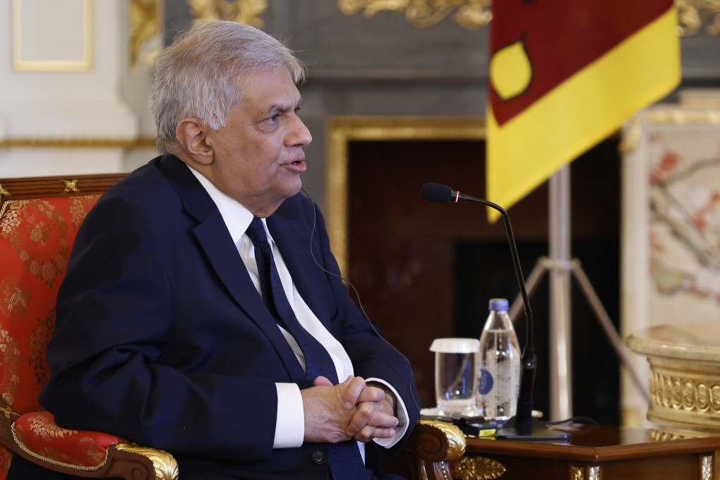 Sri Lankan President Ranil Wickremesinghe in Tokyo last week. He told Parliament on Thursday that the Japanese authorities had agreed to mediate the talks with China. Photo: AP