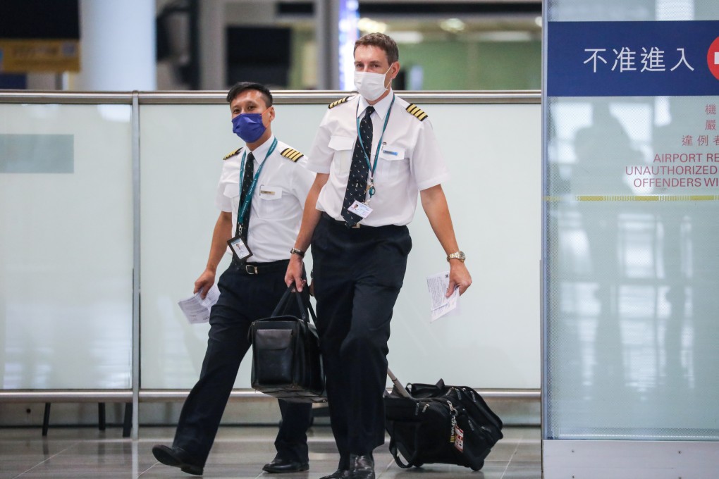 Cathay Pacific aircrew at Hong Kong’s airport. Photo: K. Y. Cheng.
