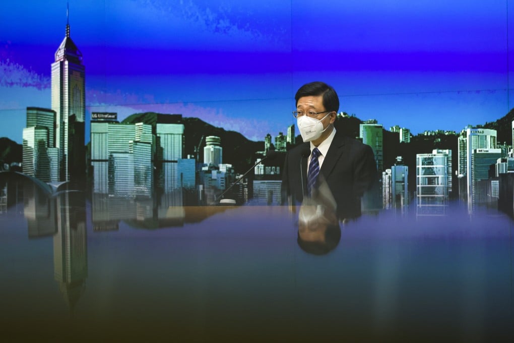 Chief Executive John Lee attends a press conference ahead of an Exco meeting at government headquarters in Admiralty on September 27. Photo: Yik Yeung-man