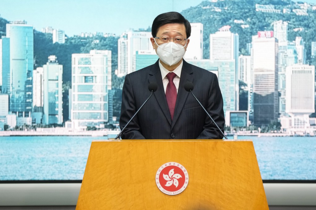 Chief Executive John Lee Ka-chiu meets the media before an Executive Council meeting at the government’s headquarters in Admiralty on September 6. Photo: Sam Tsang