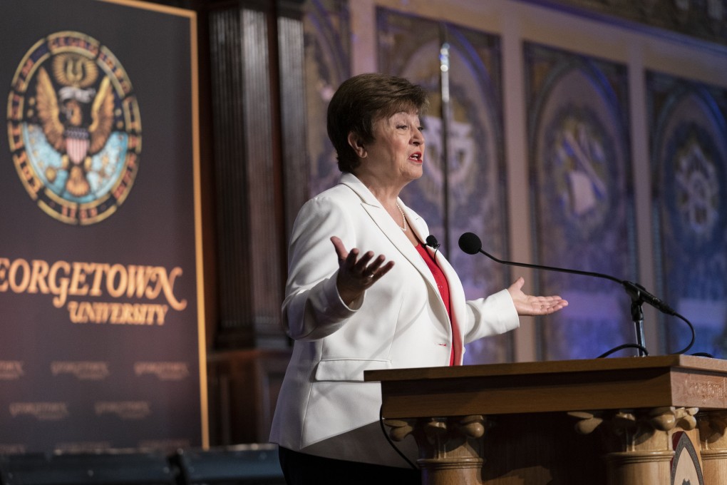 International Monetary Fund Managing Director Kristalina Georgieva said on Thursday that the IMF will lower its global economic growth forecast next week. Photo: AP