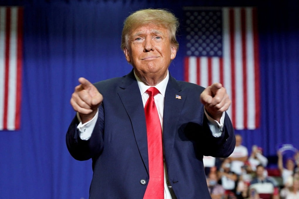 Former US President Donald Trump gestures during a rally in Warren, Michigan, on October 1. Photo: Reuters