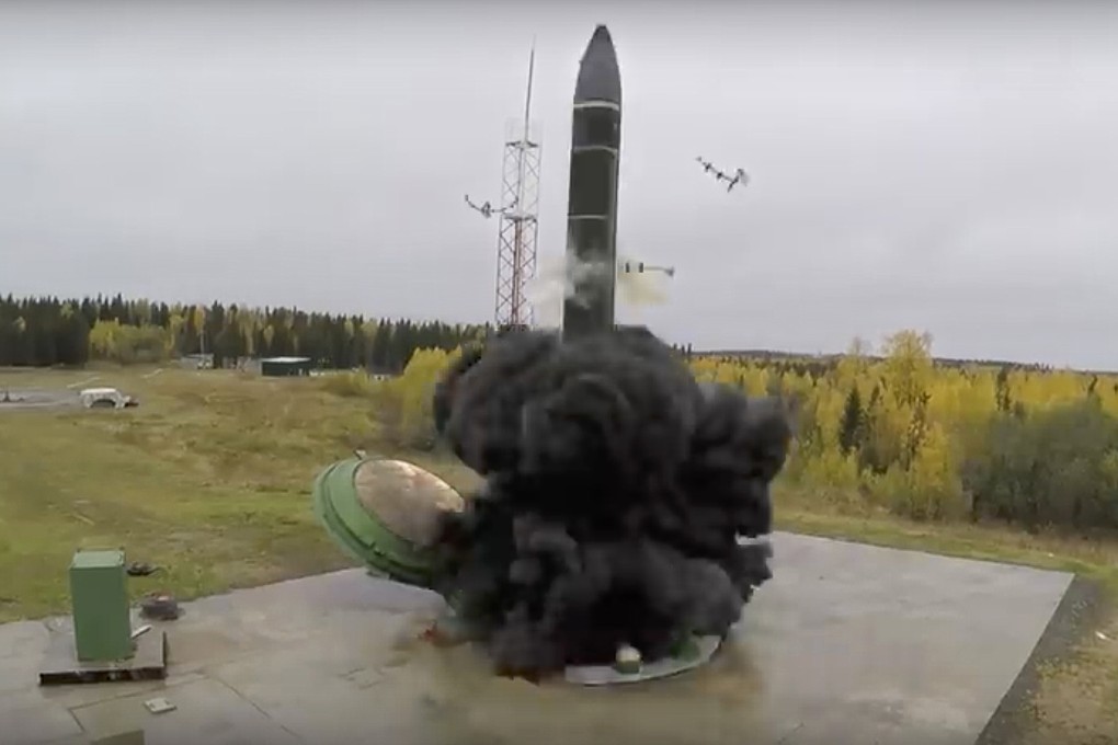 A intercontinental ballistic missile lifts off from a silo somewhere in Russia. File photo: Russian Defence Ministry Press Service