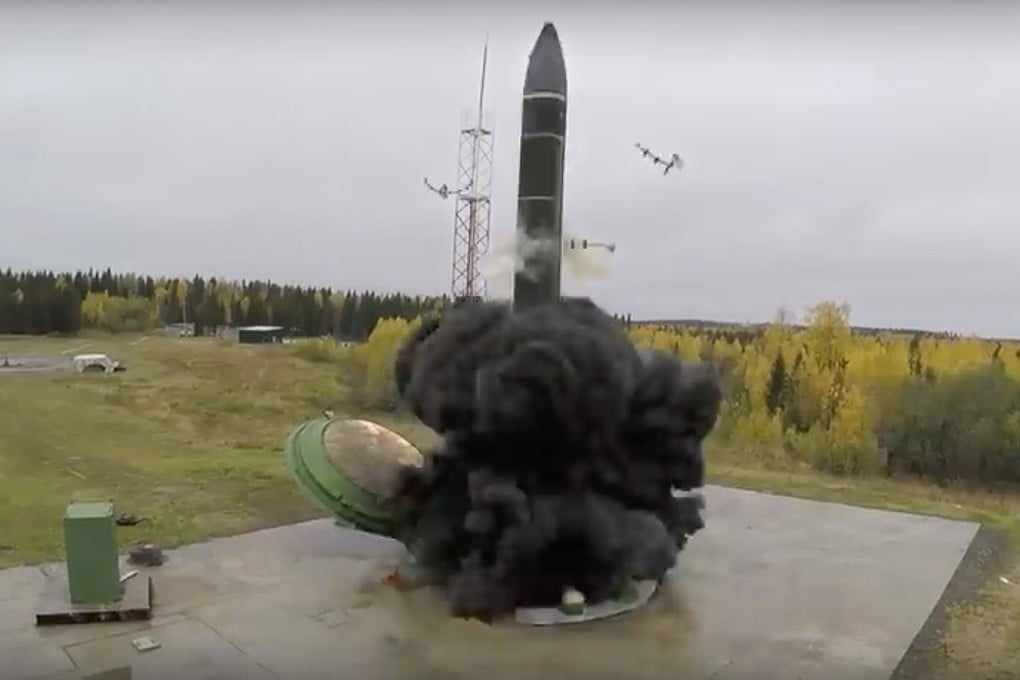 A intercontinental ballistic missile lifts off from a silo somewhere in Russia. File photo: Russian Defence Ministry Press Service