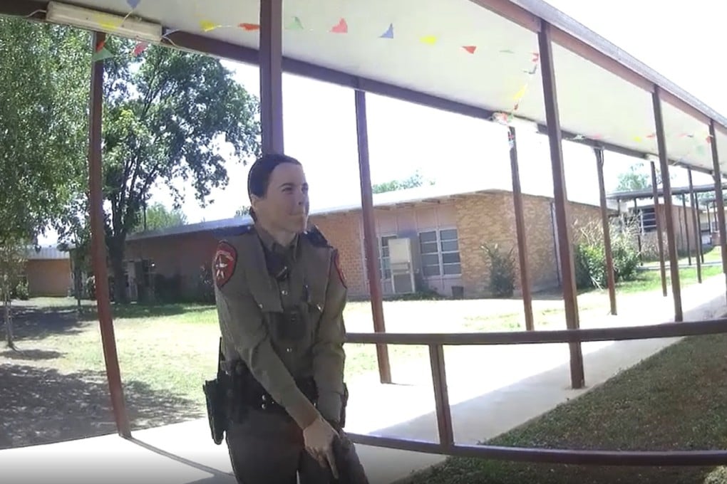 Texas Department of Public Safety trooper Crimson Elizondo responds to a shooting at Robb Elementary School in Uvalde, Texas, in May. Photo: City of Uvalde via AP