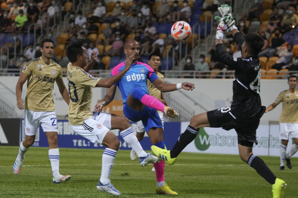 Kitchee’s Mikael Burkatt finds the net against Eastern. Photo: Sam Tsang
